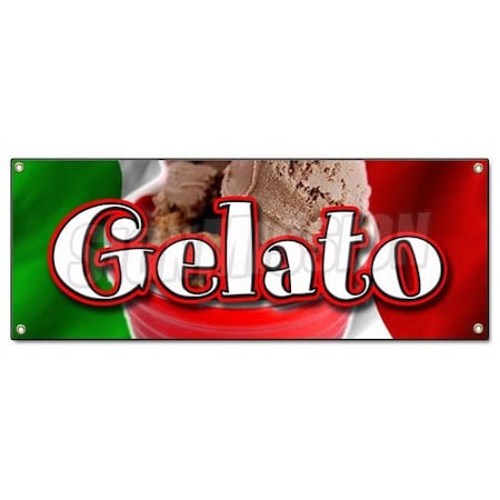Signmission GELATO BANNER SIGN concession ice cream Italian dessert cold homemade B-Gelato
